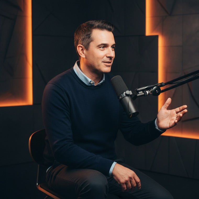 Researcher on a science podcast